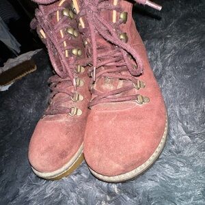 Birkenstock Burgundy Lace-Up Boots